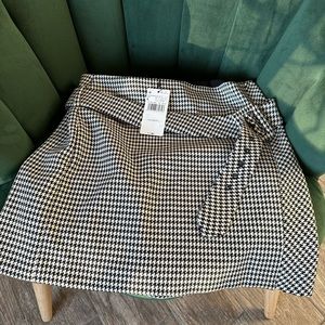 Mango houndstooth Mini Skirt